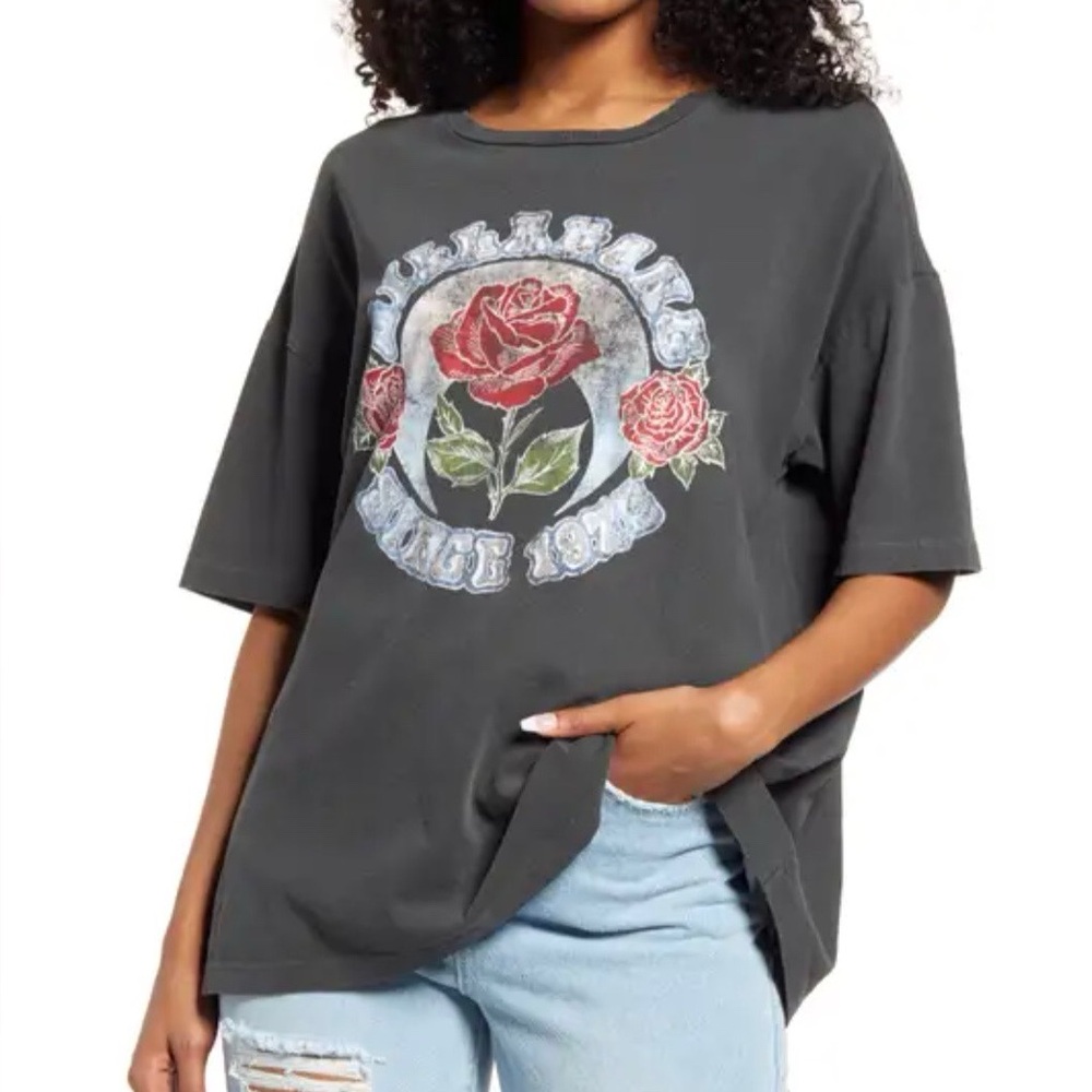 Billabong Roses Graphic Tee Washed Black XS